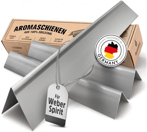 flammtal - Aromaschienen FLAVE [3 Stück] - Für Weber Spirit 7633 [210/220/E210/S210/E220/S220] - Hochwertige Flavorizer Bars für Weber Spirit 320 ab Bauj. 2013 - Rostfreier Edelstahl