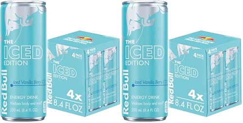 Image of Red Bull Iced Edition Energy Drink, Iced Vanilla Berry, 8.4 fl. oz., Pack of 8, with 80mg Caffeine, Taurine & B Vitamins