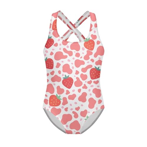 Image of Kid One Piece Swimsuit with Cross Back Girls Summer Sleeveles Swimwear for 5-14 Years