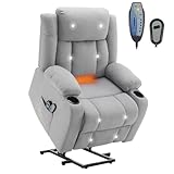 LEADZM Fauteuil Releveur Électrique Relax avec Fonction Massage et Chaleur, Inclinaison R...