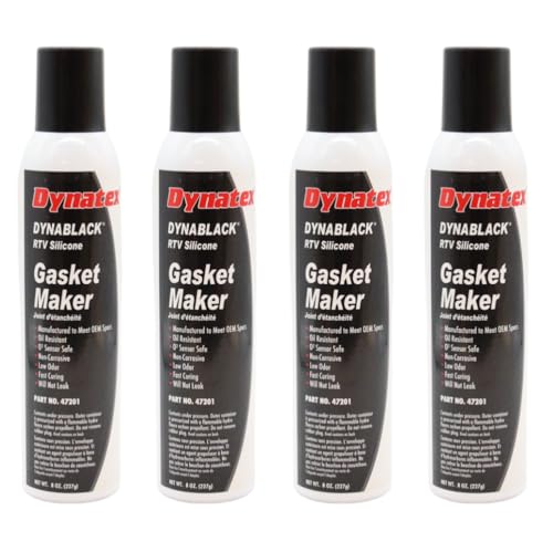 Image of Dynatex DynaBlack RTV Silicone Gasket Maker 8oz Auto Can - 500F High Temperature, Sensor Safe, Low Odor, and Non-Corrosive Silicone Sealing Compound Made in the USA (4-Pack)