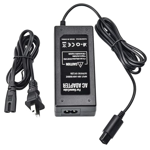 Image of Power Supply Compatible with Gamecube Power Cord, for Gamecube Cable AC Power Adapter Set, Compatible with Gamecube NGC System