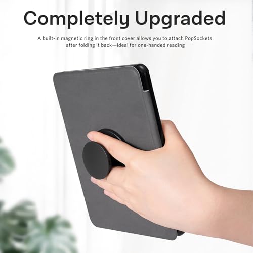 Image of CoBak Case with Fold-Back Magnetic Cover for 7 inch Kindle Paperwhite 12th Gen 2024 and Kindle Colorsoft - for PopSockets Grip, Compatible with iPhone MagSafe and Anker Wireless Charging Pads, Auto Wake