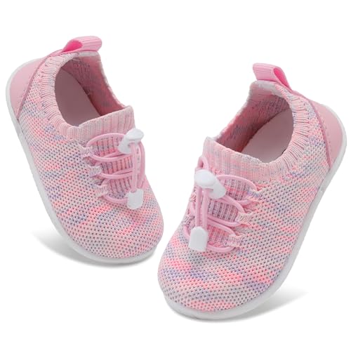 Image of FEETCITY Baby Shoes Boys Girls First Walking Shoes Infant Sneakers Crib Shoes Breathable Lightweight Slip On Shoes
