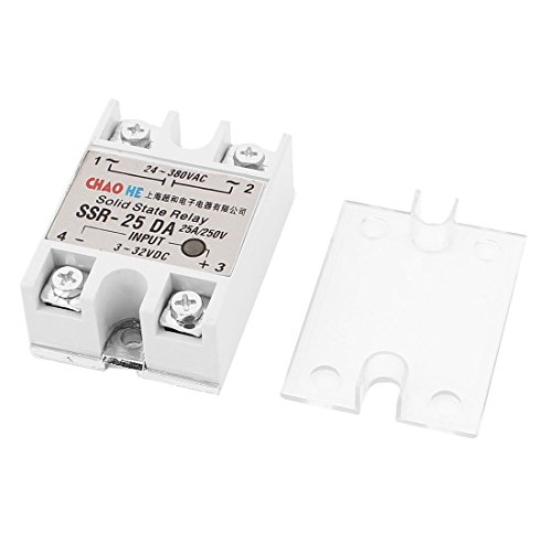 Uxcell A15101200Ux0110 Dc-Ac 3-32Vdc Input To 24-380Vac Output 25A Single Phase Solid State Relay #TOP1