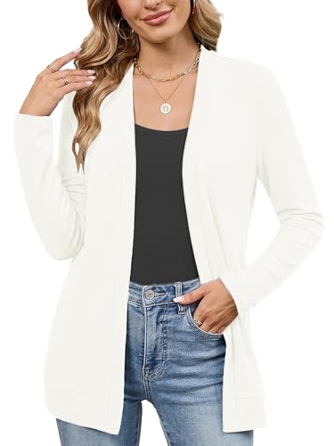 Image of Heymoments Knitted Open Front Cardigan for Women Long Sleeve Causal Bolero Lightweight Sweaters