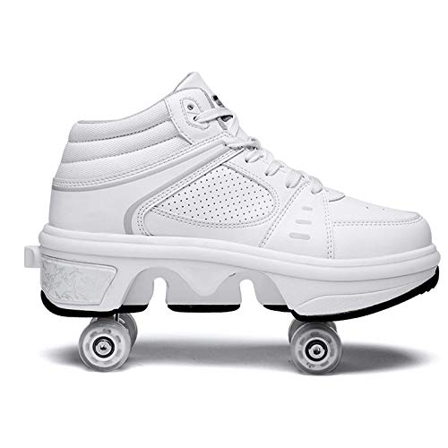 Zjcpow Dytxe deformación Calza los Zapatos de Rodillos Estudiantes de los niños con Luces LED Zapatos de Skate Patinaje Patines de Ruedas por los niños Unisex Deportes xuwuhz (Size : 36)