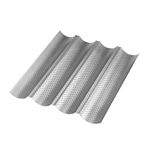 Wolfcut Plaque de cuisson pour 4 baguettes en acier au carbone - Moule à baguettes pour 4 baguettes - Moule à baguettes pour un résultat de cuisson optimal