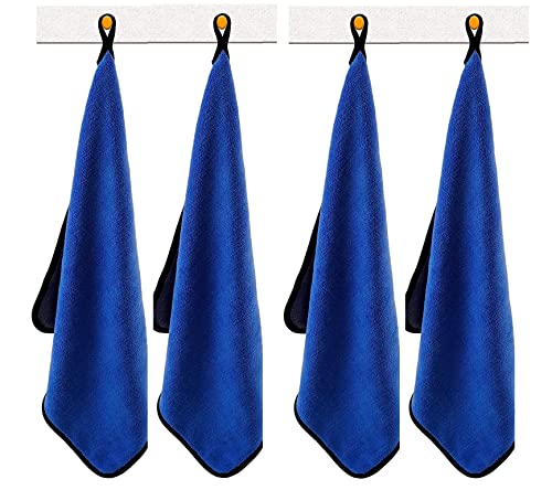 Image of Auto Hub Microfiber Cloth for Car - 600 GSM (40x40 CM) Car Cleaning Cloth, Thick Plush, Lint Free, Streak Free Microfiber Cloth for Bike & Car Washing & Drying Pack of 4-Blue