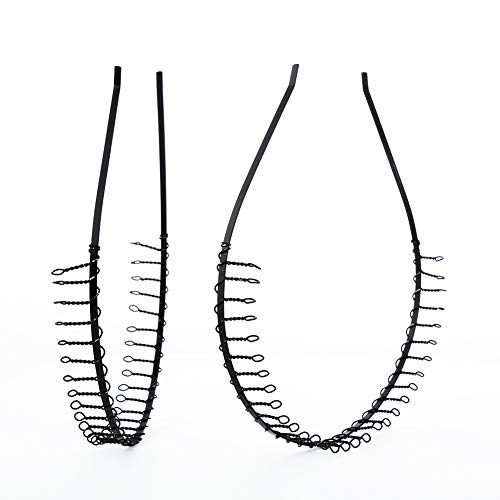Mosichi 2Pcs Men Women Unisex 83 Teeth Metal Hair Head Hoop Accessories Sports Headband