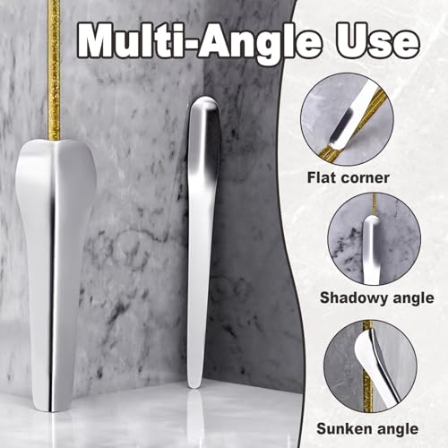 2 Pack Caulking Tool Kit, Grout Cleaning Tool, Metal Caulking Finishing Tools for Wall Tile, Grout Removal Tools for Tile, Grout Application Tool for Inside and Outside Corners - Image 4