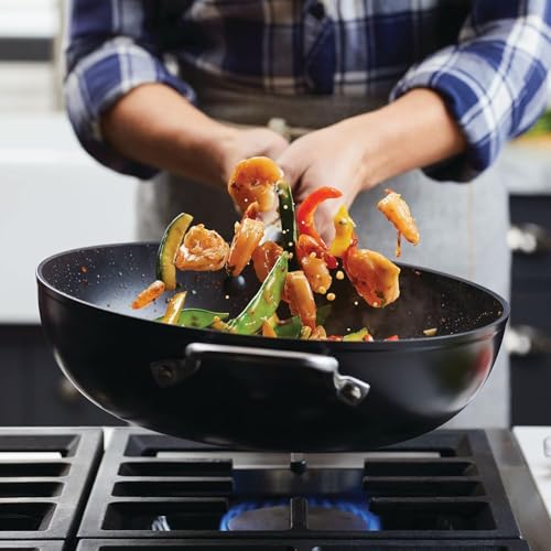 Image of KitchenAid Hard-Anodized Nonstick Stir Fry Pan /Wok, 12.25-Inch, Matte Black