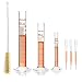 ULAB Scientific Thick Glass Graduated Measuring Cylinder Set, 3 Sizes 10ml 50ml 100ml, 3.3 Boro Hexagonal Base, 1 Cleaning Brush Offered, UMC1001