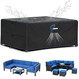 SIRUITON - Copertura grande per mobili da giardino, 300 x 250 x 100 cm, impermeabile, 420D, resistente, per esterni, antivento e anti-UV, per sedie, tavoli e divani in rattan