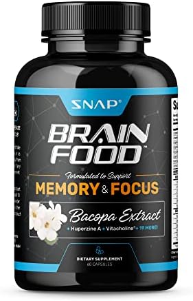 Nootropics Brain Booster Supplement for Memory and Focus - Improve Brain Focus, Clarity & Memory Supplements for Seniors & Adults + Energy & Mood Booster - Bacopa Extract, Ginkgo Biloba (60 Capsules)