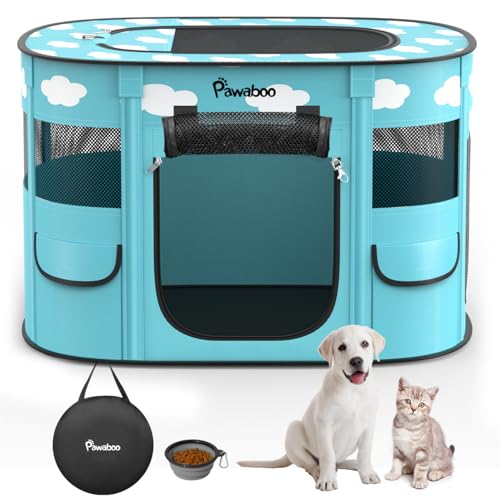 ペットサークル 折りたたみ Pawaboo 犬 室内 ペット ケージ メッシュ 扉付き 犬用 小型犬 組立簡単 防水 長方形 キャットサークル 引き裂けにくい ペットフェンス ファスナー式 出入り便利 犬 屋外サークル 哺乳期 分娩室 動物フレンドルーム