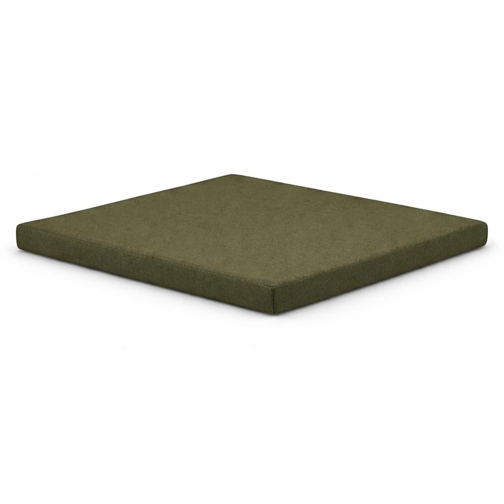 AMANSTYLE LTD Rattan Garden Furniture Cushions – Outdoor Replacement Cushion Pads for Patio Sofa, Conservatory & Garden Seating, Water Resistant Covers (Olive Green, Seat Cushion 75cm x 75cm x 5cm)