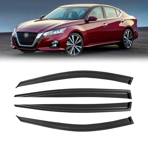 Rain Guards for 2019-2025 Nissan Altima, Out-Channel Window Visor Shields Vent Deflector Shade Wind Dark Smoke 2020 2021 2022 2023 2024 19 20 21 22 23 24 25, Tape-On Outside-Mount, 4PCS by CMVT Auto - Used condition - Image 8