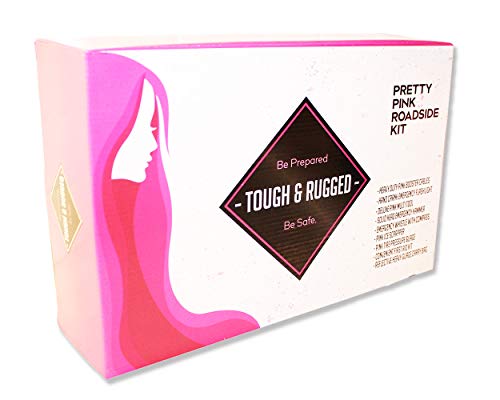 Pretty Pink Roadside Kit - Pink Emergency Kit For Teen Girls And Women - Car Accessories For Women - Durable Carry Bag With Pink Jumper Cables, First Aid Kit, Pink Tools, 5 Year Warranty #TOP7