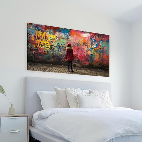 Toile Banksy graffiti abstrait pour decoration chambre moderne - 6