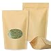 SumDirect Kraft Paper Bags Zip Lock Stand-up Reusable Sealing Pouches with Transparent Window and Tear Notch for Storing,Cookie,Dried Foods,Snack,6x8.6 Inches,5.7oz,Pack of 50