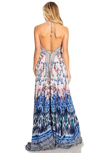 Image of Sakkas Lizi 2025 Womens Maxi High-Low Halter Handkerchief Long Dress Beach Party