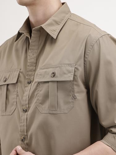 Image of WROGN Men's Polycotton Shirt | Solid | Comfort Fit
