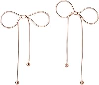 Vista 1 de Reffeer Solid 925 Sterling Silver Bow Drop Earrings Dangle for Women Teens Bowknot Dangle Earrings Studs