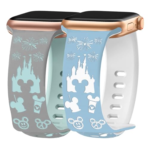 Bracelet silicone gravé Apple Watch 40mm 44mm souple bicolore