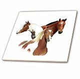 3dRose ct_4584_1 Horses Ceramic Tile, 4-Inch