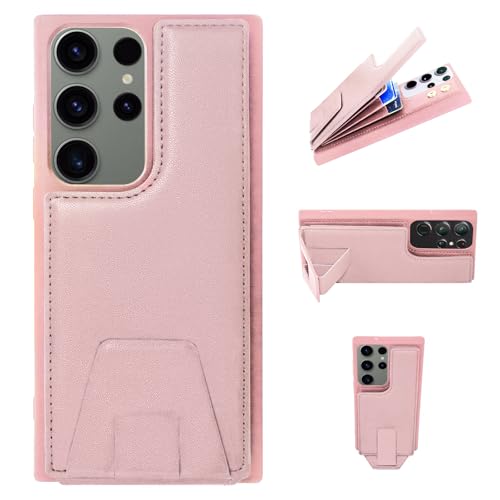 YDIJCYAN Kompatibel mit Samsung Galaxy S22 Hülle Brieftasche mit Kartenhalter, mit Unsichtbare Ständer, RFID Blocking Leder Schutzhülle Doppeltasten Stoßfest Cover...