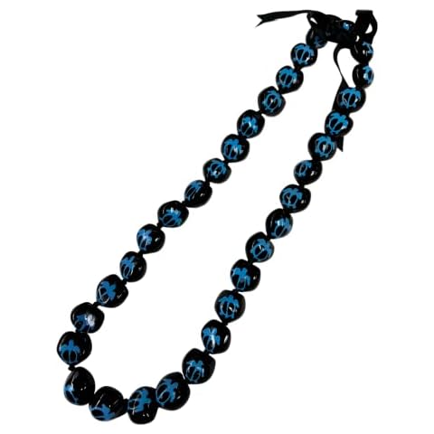 Hulu Makana Kukui Nut Necklace Lei - Blue Turtles Cover