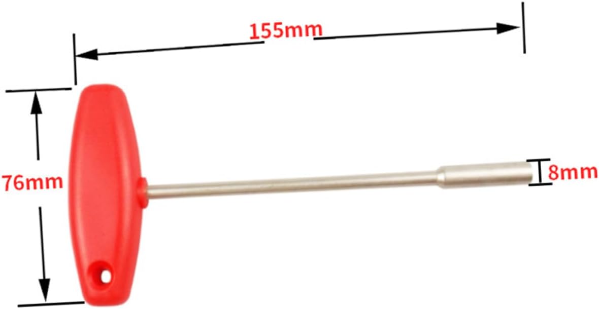 Concealed Spoke Wrench Spanner, T Shape Sleeve Tool 5.5mm | Tool Steel and Plastic Build, Red Finish, Handy in Tight Spots, for Professional or Home Use