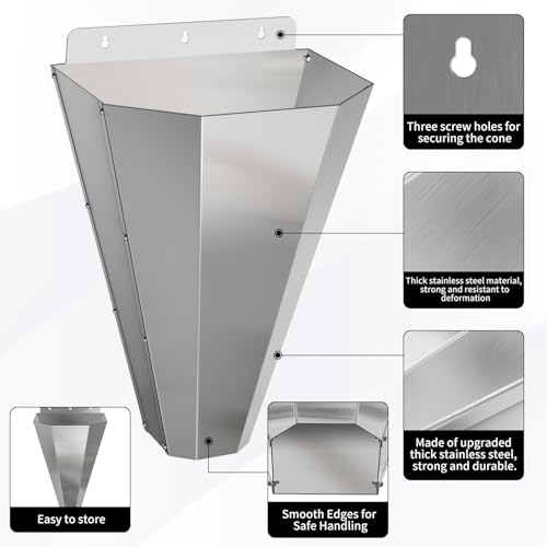 Image of Medium Chicken Kill Cone for Butchering 3-Pack Stainless Steel Killing Cone