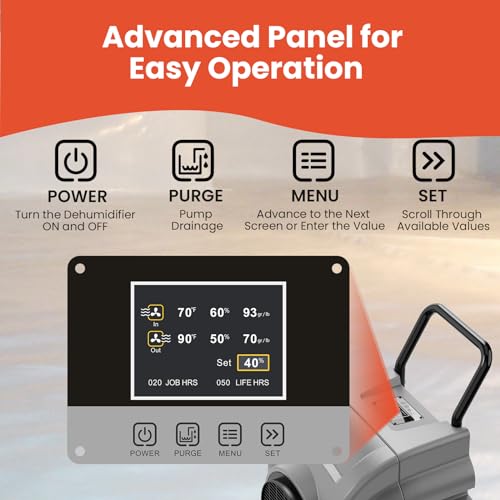 Abestorm 270 Pints Commercial Dehumidifiers with Pump, Portable Industrial Dehumidifier for Water Damage Restoration, Basements, Automatic Humidistat, Power-Off Memory,5 Years Limited Warranty