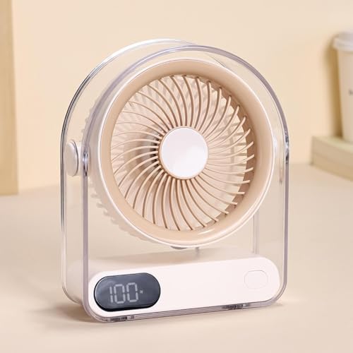 Mini ventilateur de table portable USB à 5 vitesses et affichage numérique - 6