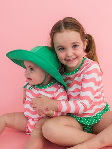 Image of RuffleButts Baby-Girls Sun Hat Floppy Wide Brim UPF 50+ - Baby Sun Hat with Sun Protection