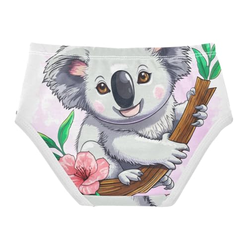 Toddler Girls Underwear 2t Cotton Girl Panties Cute Fun Print Kids Undies Briefs Cute Koala Flowers White2