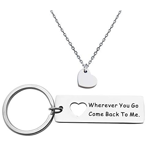 Boyfriend Gift Wherever You Go Come Back to Me Keychain Moving Away Gift Friend Gifts Cover