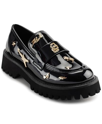 Image of Karl Lagerfeld Women's Gaston Lug Sole Loafer with Pin Embellishments