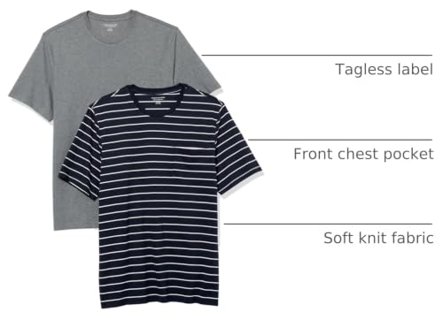 Image of Amazon Essentials Men's Short-Sleeve Crewneck Pocket T-Shirts, Pack of 2