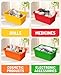 GAMENOTE Colored Plastic Storage Bins with Lids, Stackable Containers,Toy Storage Organizer - 5 Qt 6 Pack-Small Tubs,Tote Box for Classroom, Kids, Sorting (12×7.2×5.1 in)