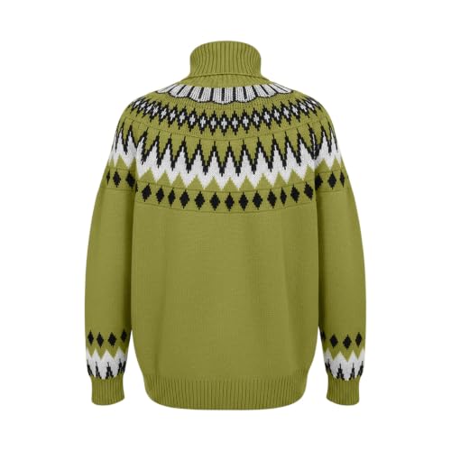Oversized Sweater for Women High Neck Plus Size Knit Tops Casual Pullover - image 4