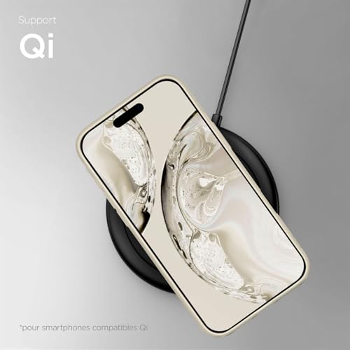 Coque silicone iPhone 17 Pro ONEFLOW souple protection camera creme - 5
