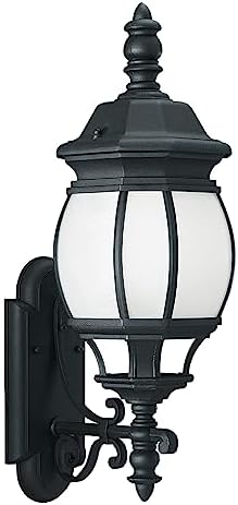 Generation Lighting 1-Light Wynfield Traditional Outdoor Wall Lamp Black 89103EN3-12 | Outdoor Light is Lovely Wall Lamp for Outdoor Decor | Wall Light Fixture Uses Standard or LED Light Bulb