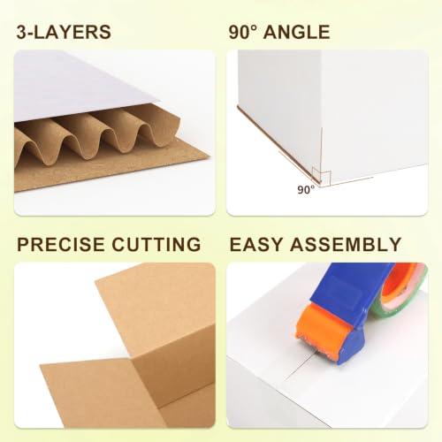 Image of Assorted Shipping Boxes 8X8X8 & 6X6X6 & 5X5X5 Pack of 30, Small shipping box White, 10 PCS Each Corrugated Cardboard Box for Packaging Small Business, Mailing
