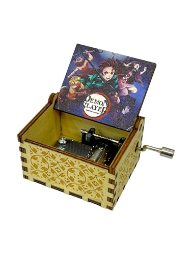 Image of Augen Music Box Gift- Wooden Music Box, Laser Engraved Vintage Music Boxes Birthday /Valentine's Day Gift Demon Slayer (Mini 9)