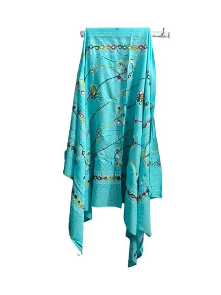 Image of Women Dupatta Yellow with Mirror Work Embroidery