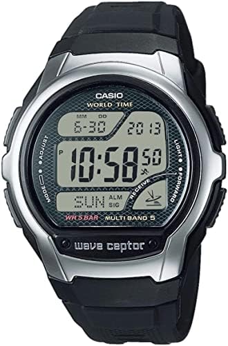 Casio Relógio masculino de quartzo Wave Ceptor com pulseira de