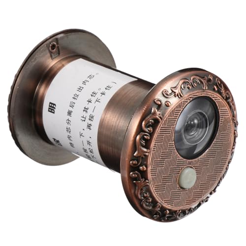 DOITOOL Mirilla Antirrobo de Aleación de Zinc con Timbre, Agujero de Mirilla de Ángulo Amplio, Visor de Seguridad para Puerta, Metal Completo, Robusto con Acabado Antiguo Rojo de 3.5 pulgadas miniatura 1